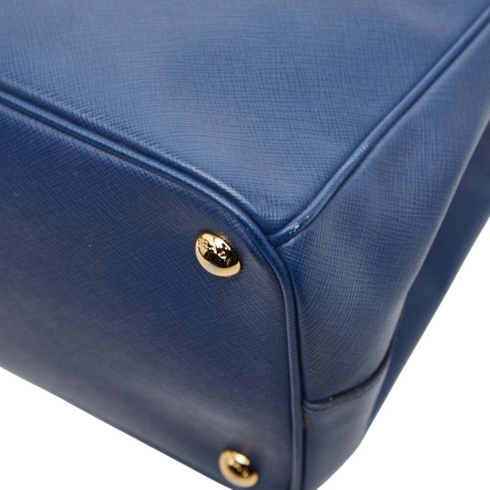 PRADA Blue Leather Saffiano Shoulder Bag - Picture 6 of 13